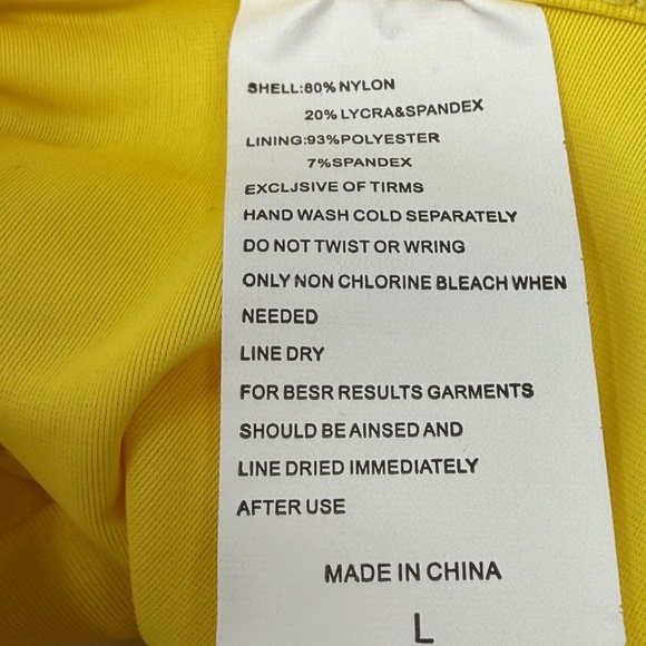 Top Melon Yellow One Piece Bathing Suit Size L Deep V-Neck Beach Pool Summer - Picture 6 of 6